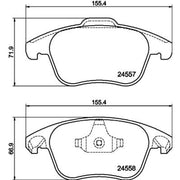 DON Front Brake Pad Set fits Citroën C4 Grand Picasso I 2006-2013 1.6 2.0