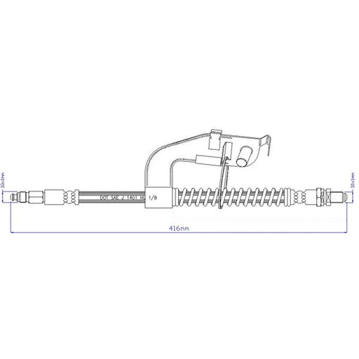 Juratek Brake Hydraulic Hose Line Front Right fits Ford Mpv 1996-2003