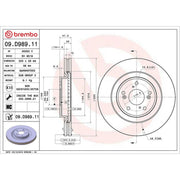 Brembo 2 x Internally Vented Brake Discs fits Honda Cr-V V 2016-2023 1.5 2.0