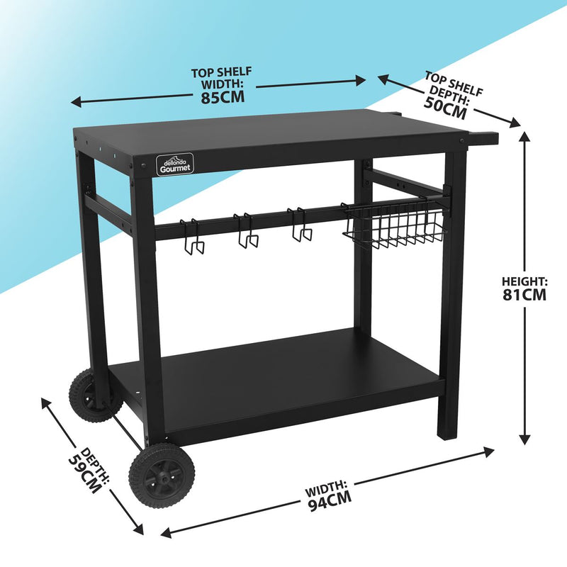 Dellonda BBQ & Plancha Trolley with Utensil Holder Dellonda  - Dynamic Drive