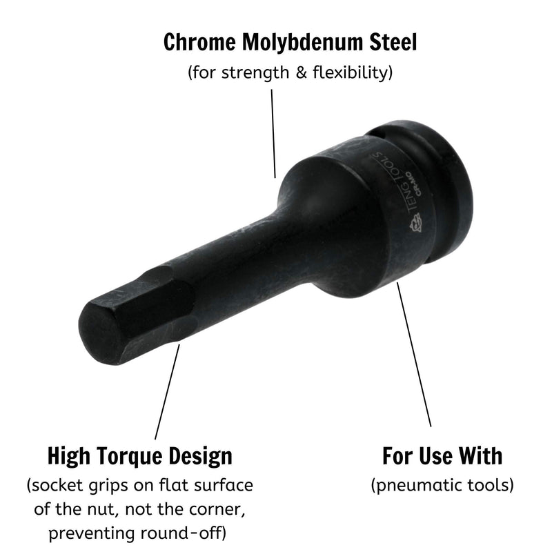 Teng Tools 3/8" Hex Bit Impact Socket DIN Metric Hex 8mm Teng Tools - Dynamic Drive