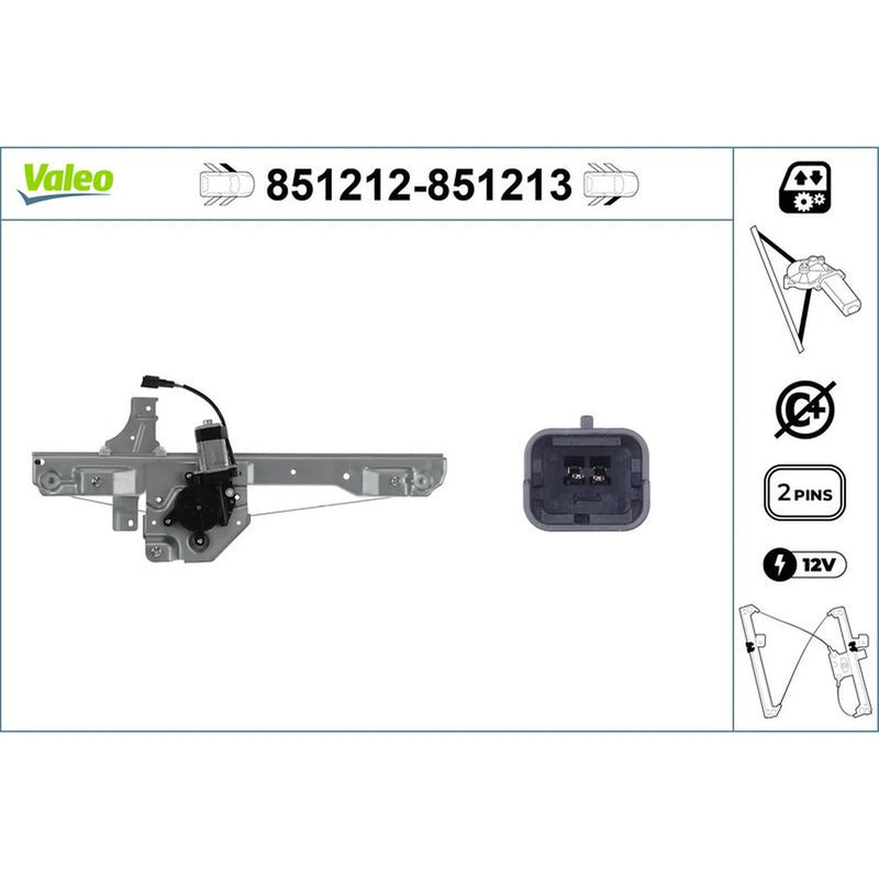 Valeo Electric Window Regulator Lifter Left Front 851212
