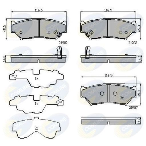 Comline Front Brake Discs & Pads fits Suzuki Grand Vitara I 1998-2003 1.6 2.0