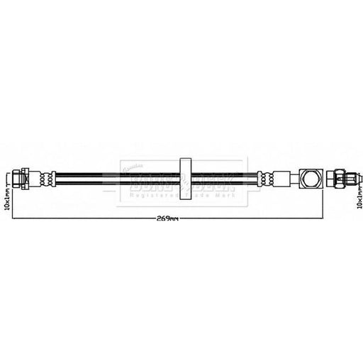Borg & Beck Brake Hydraulic Hose Line outer BBH8403