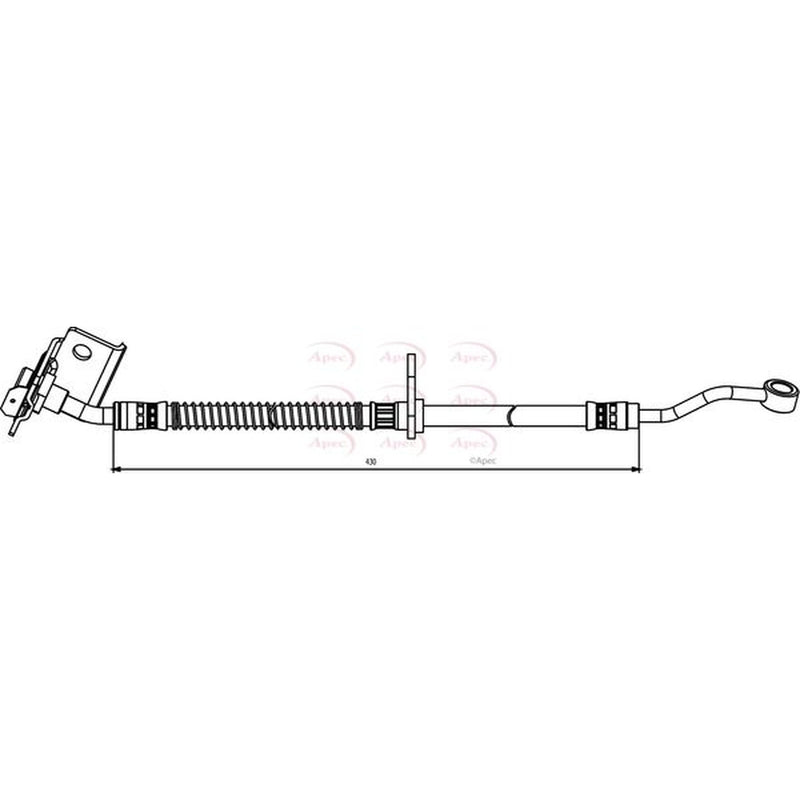 Apec Brake Hydraulic Hose Line Front Right fits Hyundai Accent III 2005-2010 1.4