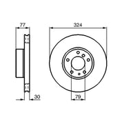 Bosch Front Brake Vented Discs & Pads fits BMW 8 1990-1999