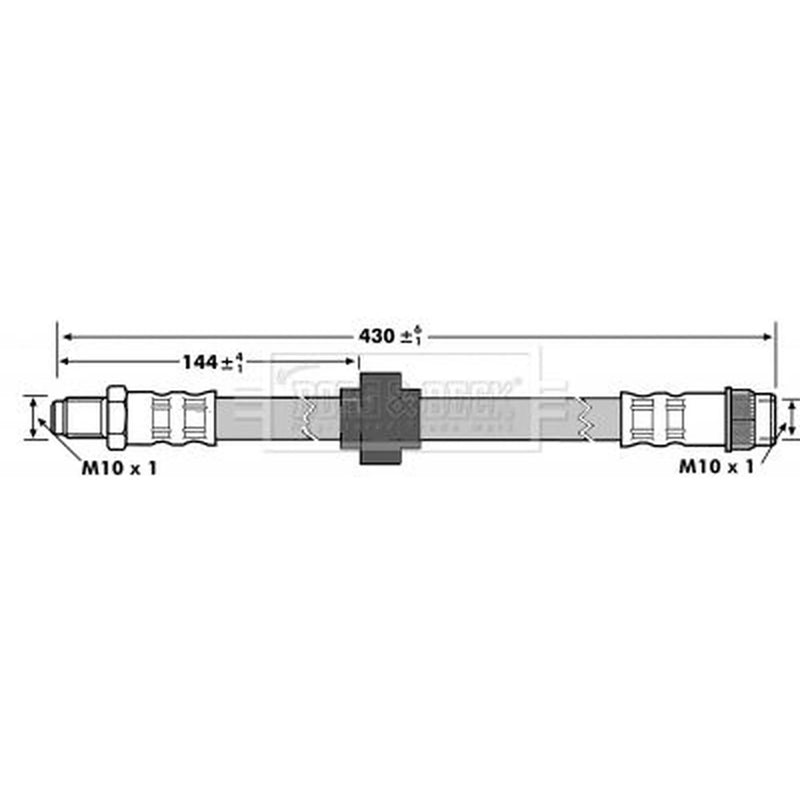 Borg & Beck Brake Hydraulic Hose Line Front Right BBH7177