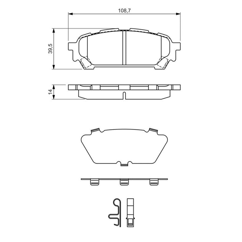 Bosch Front & Rear Pads fits Subaru Forester 2002-2005 2.0