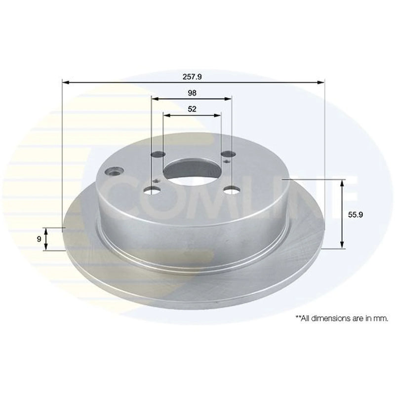 Comline 2 x Solid Rear Brake Discs ADC01115-x2