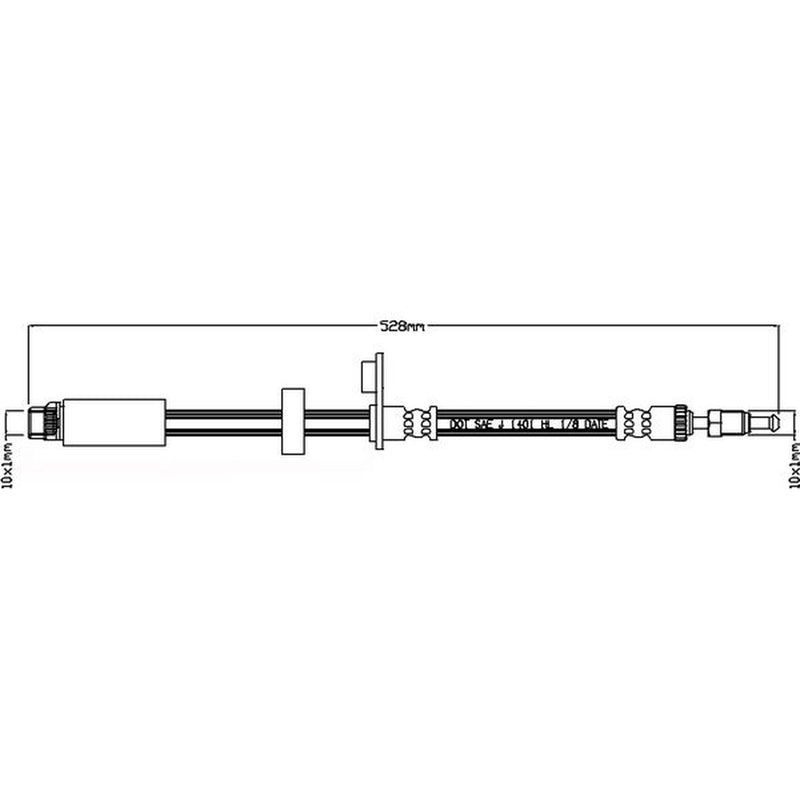 Juratek Brake Hydraulic Hose Line Front fits Citroën C3 III 2016-2019