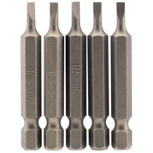 Draper Plain Slot Insert Bit, 3mm, 1/4" Hex, 50mm Long (Pack of 5) 64267 Draper - Dynamic Drive