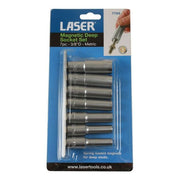 Laser Magnetic Deep Socket Set 3/8"D 7pc 7783 Laser - Dynamic Drive