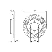 Bosch 2 x Internally Vented Brake Discs fits Ssangyong Rexton II 2004-2012 2.7