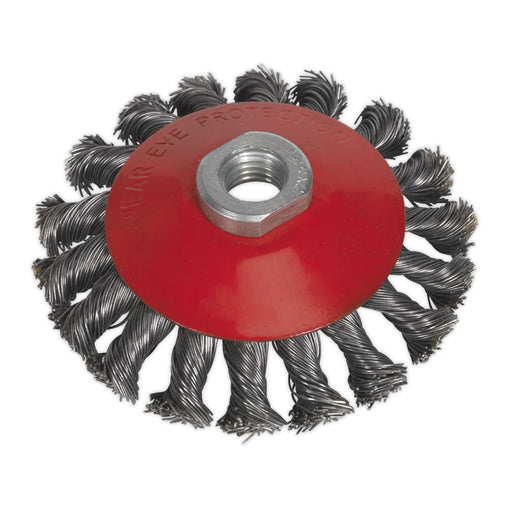 Sealey Conical Wire Brush100mm M10 x 1.5mm CWB100 Sealey - Dynamic Drive