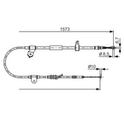 Bosch Handbrake Cable Left Rear fits Toyota MR2 III 1999-2007 1.8