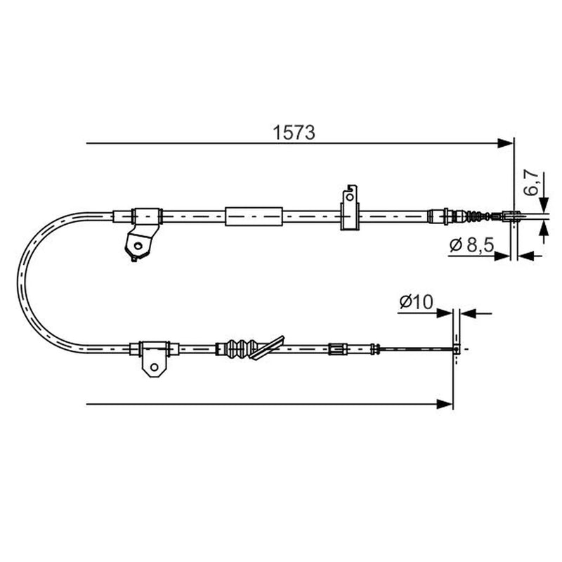 Bosch Handbrake Cable Left Rear fits Toyota MR2 III 1999-2007 1.8