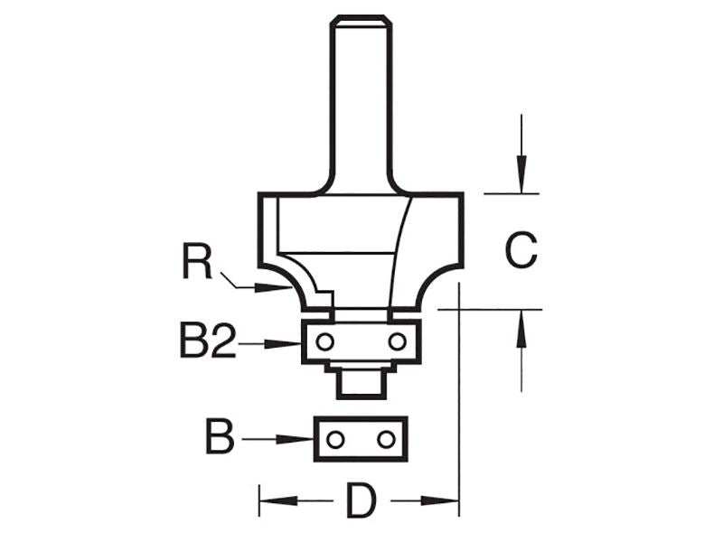 Trend C076 x 1/4 TCT Bearing Guided Ovolo & Round Over 6.3mm Radius Trend - Dynamic Drive