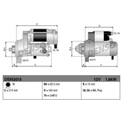 Denso Starter Motor 12V 1.8kW 9 Teeth fits Audi 80 B3 1986-1991 1.6 1.9