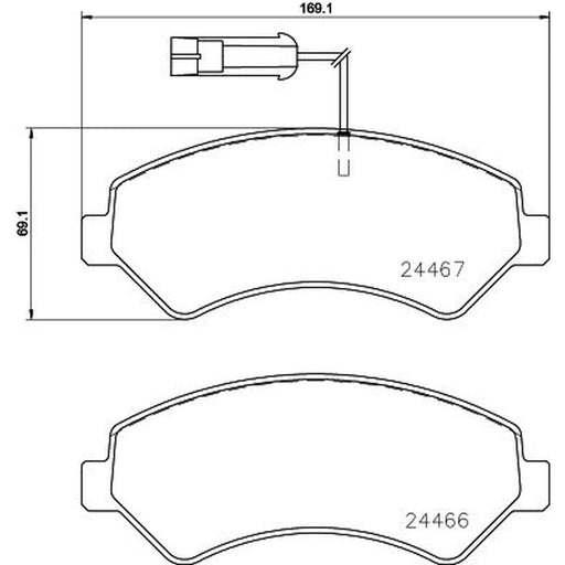 Mintex Front Brake Pad Set fits Citroën Relay III 2021-2023