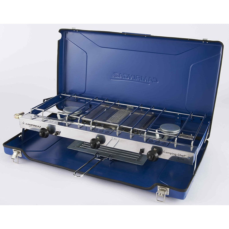 Campingaz Camping Chef Stove Folding Double Burner With Grill Campingaz  - Dynamic Drive