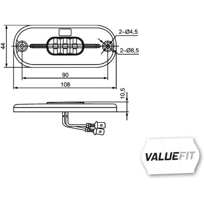 Hella Side Marker Light Wide High