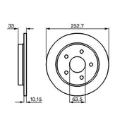 Bosch 2 x Solid Brake Discs fits Ford Granada 1985-1994 1.8 2.0 2.4 2.5 2.8 2.9