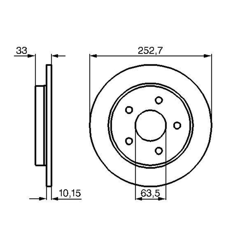 Bosch 2 x Solid Brake Discs fits Ford Granada 1985-1994 1.8 2.0 2.4 2.5 2.8 2.9
