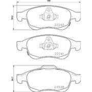 Brembo 4 x Front Brake Pad Set fits Fiat 500X 2014 on 1.3 1.4 1.6