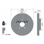 Textar 2 x Vented Front Brake Discs 92253603-x2