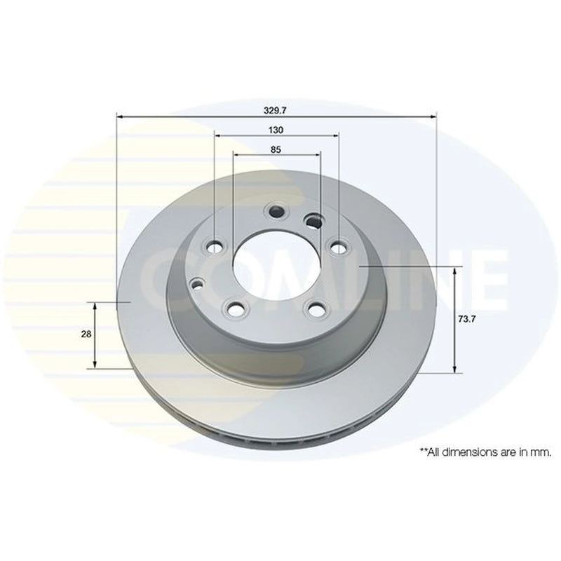 Comline Rear Brake Internally Vented Discs & Pads fits VW Touareg 2002-2010