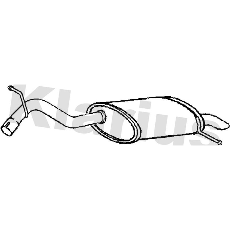 Klarius Box With Tail Pipe Rear fits Peugeot 407 2004-2010 1.6 2.0