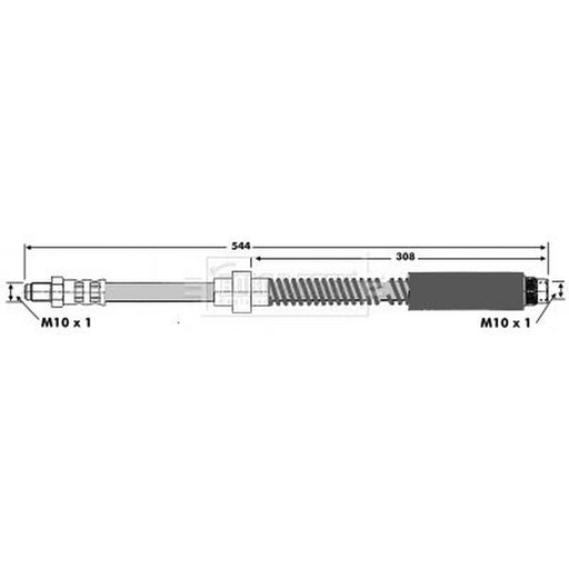 Borg & Beck Brake Hydraulic Hose Line Front Right BBH6265