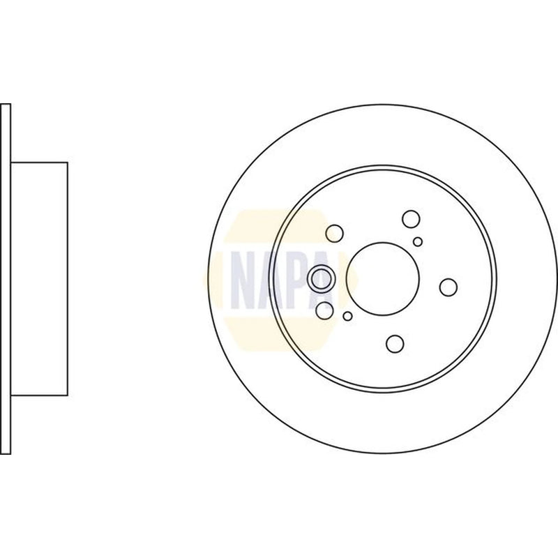 NAPA 2 x Solid Brake Discs fits Toyota Rav 4 1997-2005 1.8 2.0