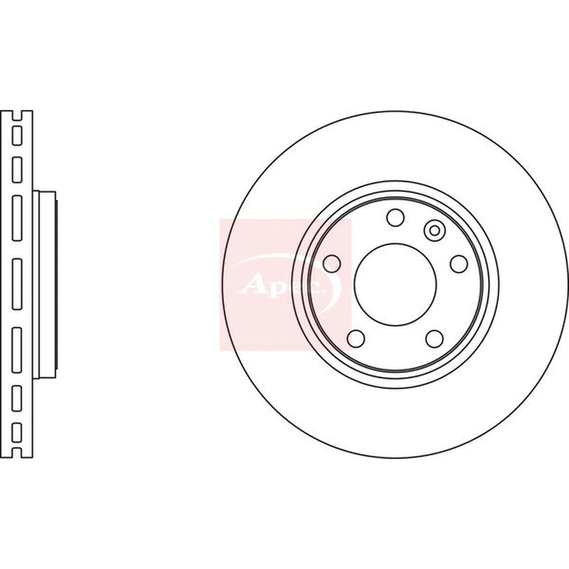 Apec 2 x Vented Front Brake Discs DSK2215-x2