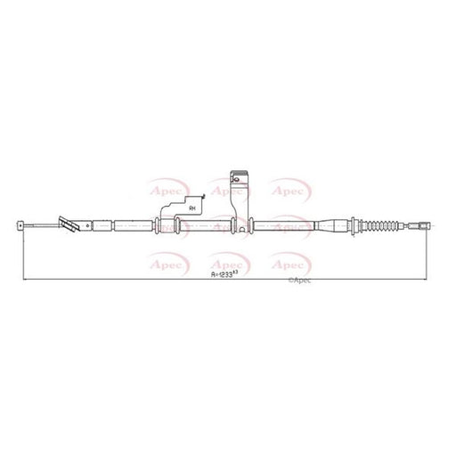 Apec Handbrake Cable Right Rear fits Hyundai I10 I 2007-2013 1.1 1.2