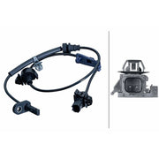 Hella ABS Wheel Speed Sensor Front 6PU 358 251-121