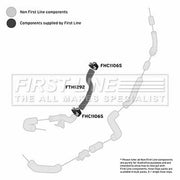 First Line Intercooler Turbo Charge Air Hose fits Ford Mondeo 2000-2007 2.0 2.2