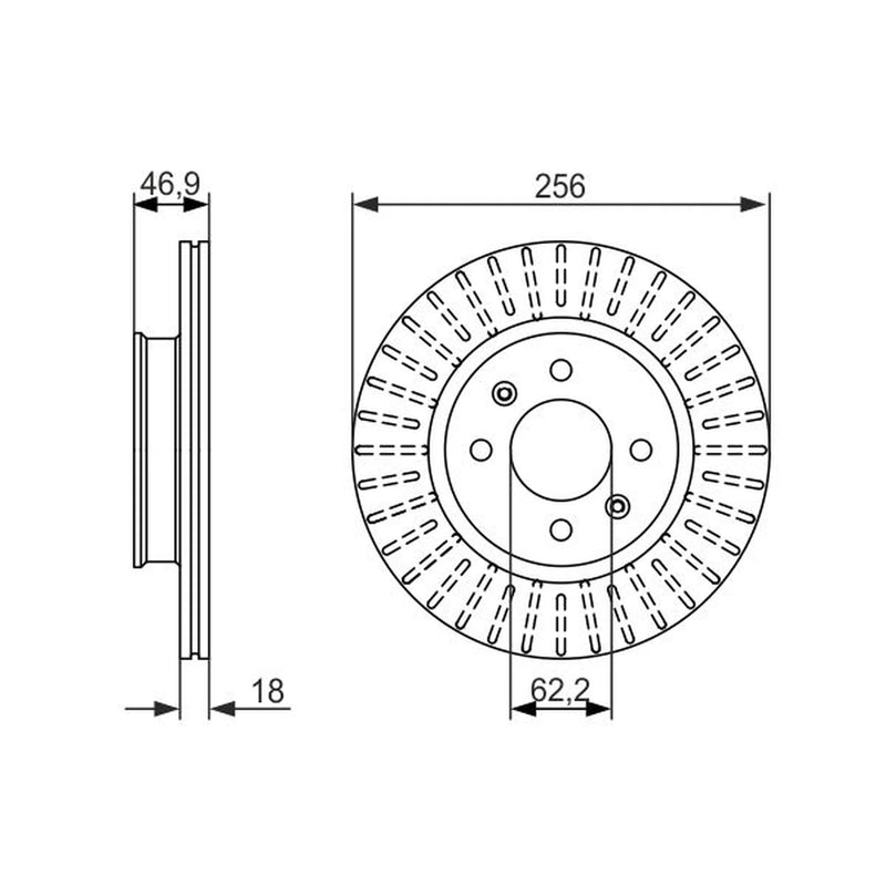 Bosch Front Brake Vented Discs & Pads fits Hyundai I20 I 2008-2015 1.2