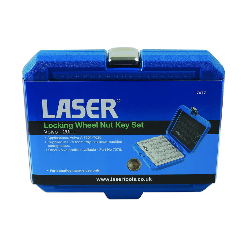 Laser Locking Wheel Nut Key Set 20pc - for Volvo 7077 Laser - Dynamic Drive