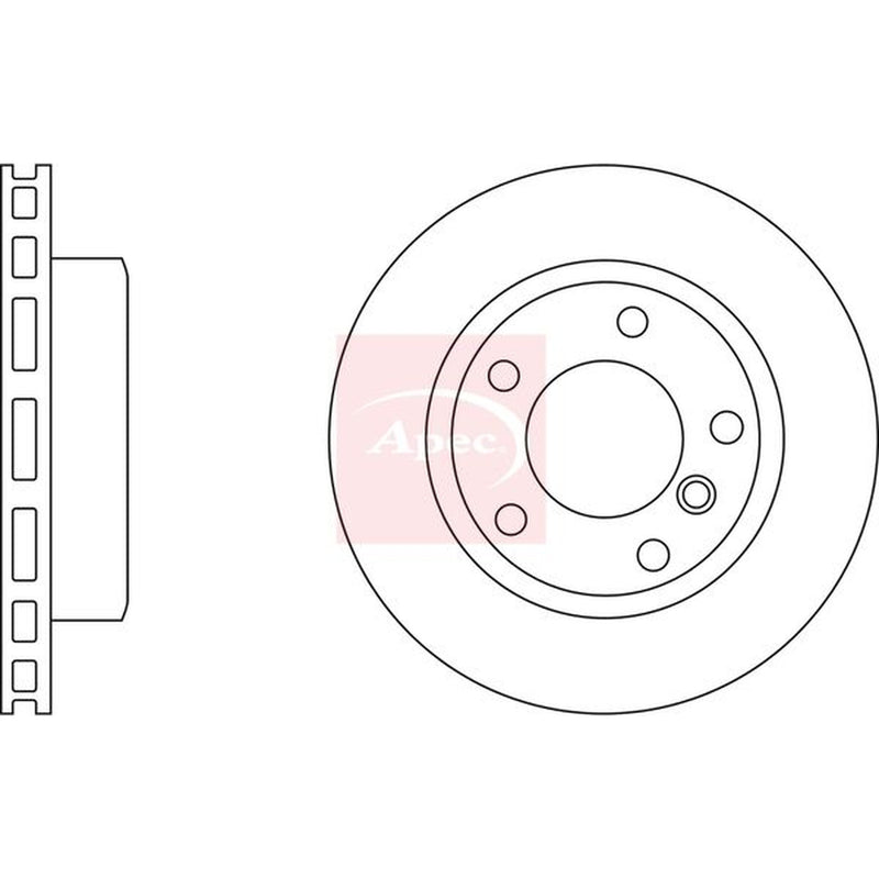 Apec 2 x Vented Brake Discs fits BMW 1 2007-2013