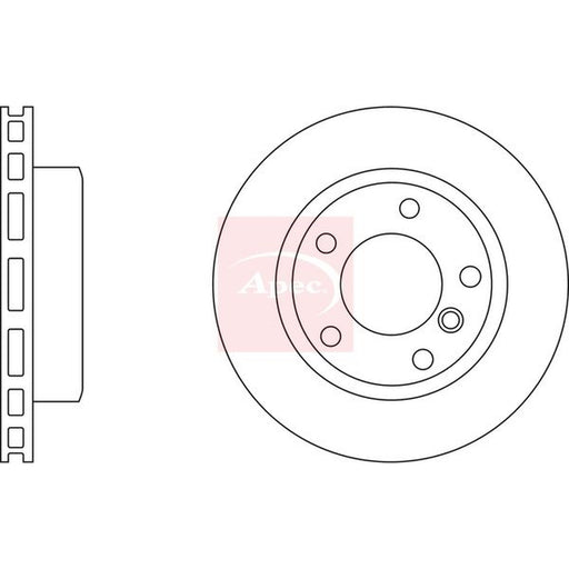 Apec 2 x Vented Brake Discs fits BMW 1 2007-2013