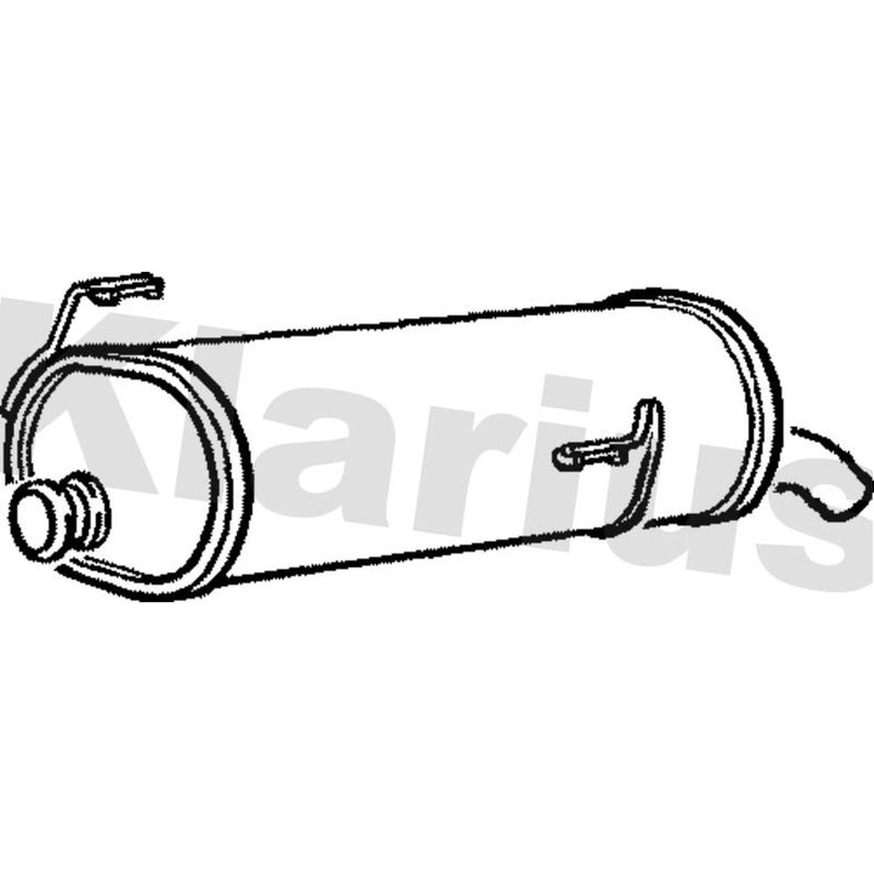 Klarius Box With Tail Pipe Rear fits Peugeot 206 1998-2001 1.9
