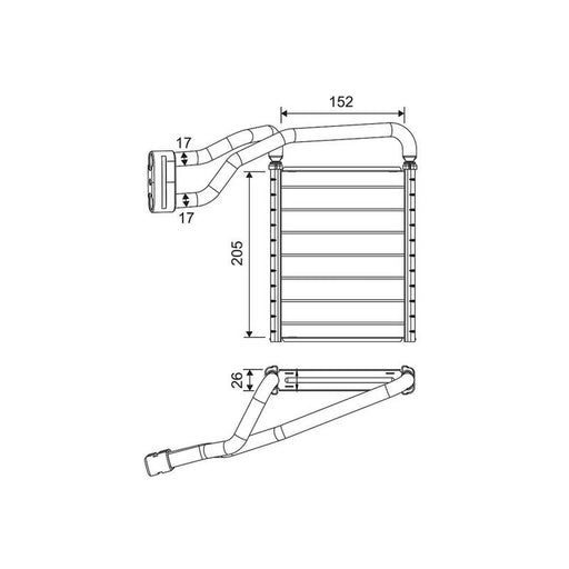 Valeo Heater Matrix Core Heat Exchanger Rear 811690