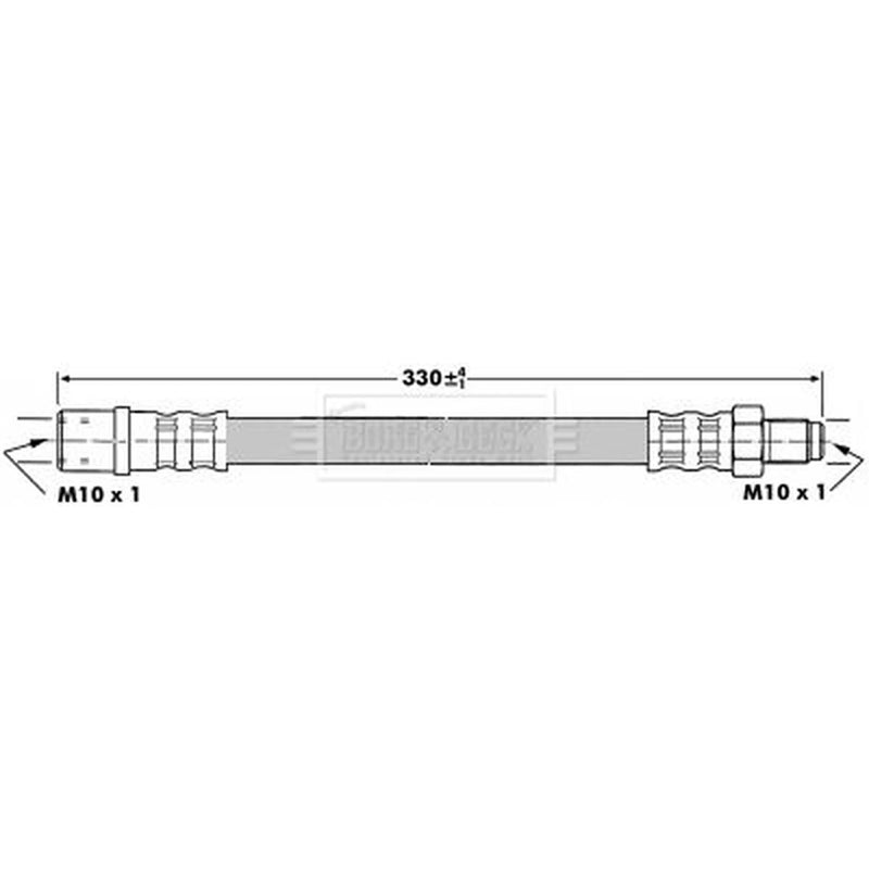 Borg & Beck Brake Hydraulic Hose Line Rear Right BBH7090