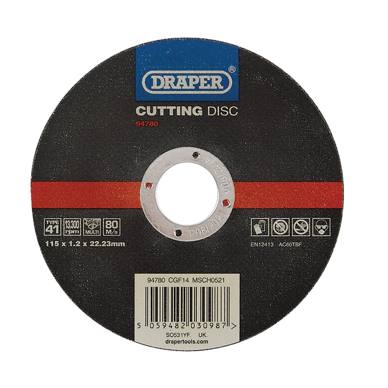 Draper Multi-Purpose Cutting Disc, 115 x 1.2 x 22.23mm - CGF14 - image 1