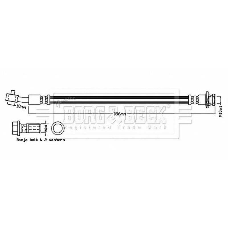 Borg & Beck Brake Hydraulic Hose Line outer BBH8450