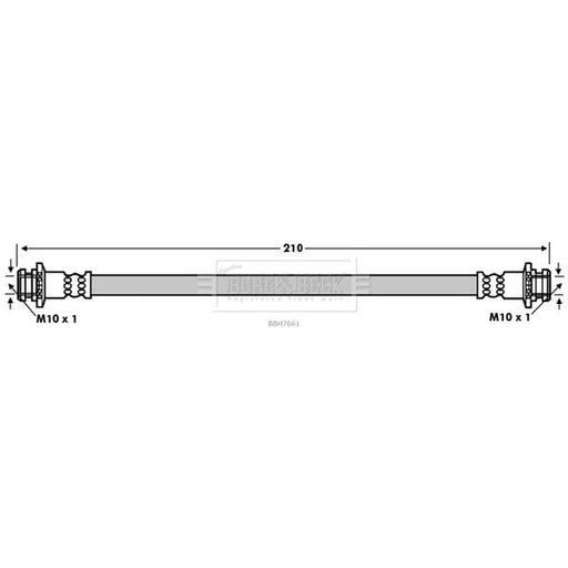 Borg & Beck Brake Hydraulic Hose Line inner BBH7661