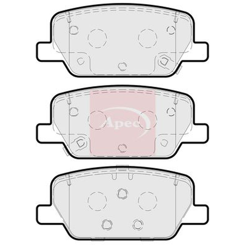 Apec Rear Brake Pad Set fits Hyundai Santa Fe IV 2018-2020 2.0 2.2
