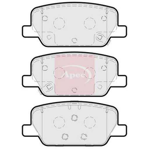 Apec Rear Brake Pad Set fits Hyundai Santa Fe IV 2018-2020 2.0 2.2