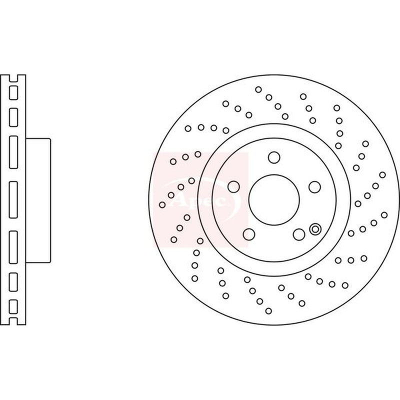 Apec Front Brake Perforated/Vented Discs & Pads fits Mercedes-Benz Sl 2001-2012